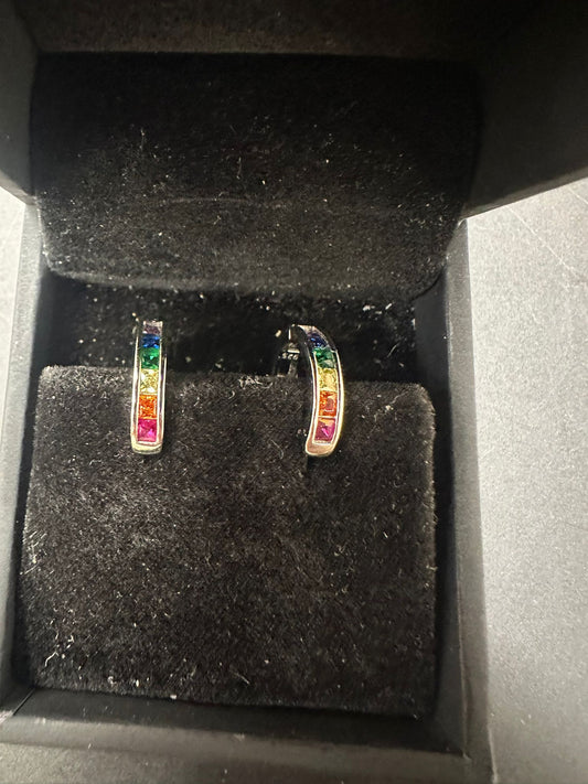 Sterling Silver Round Earring CZ Stone ECZ3590