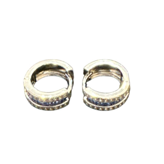Sterling Silver Round Earring CZ Stone ECZ362