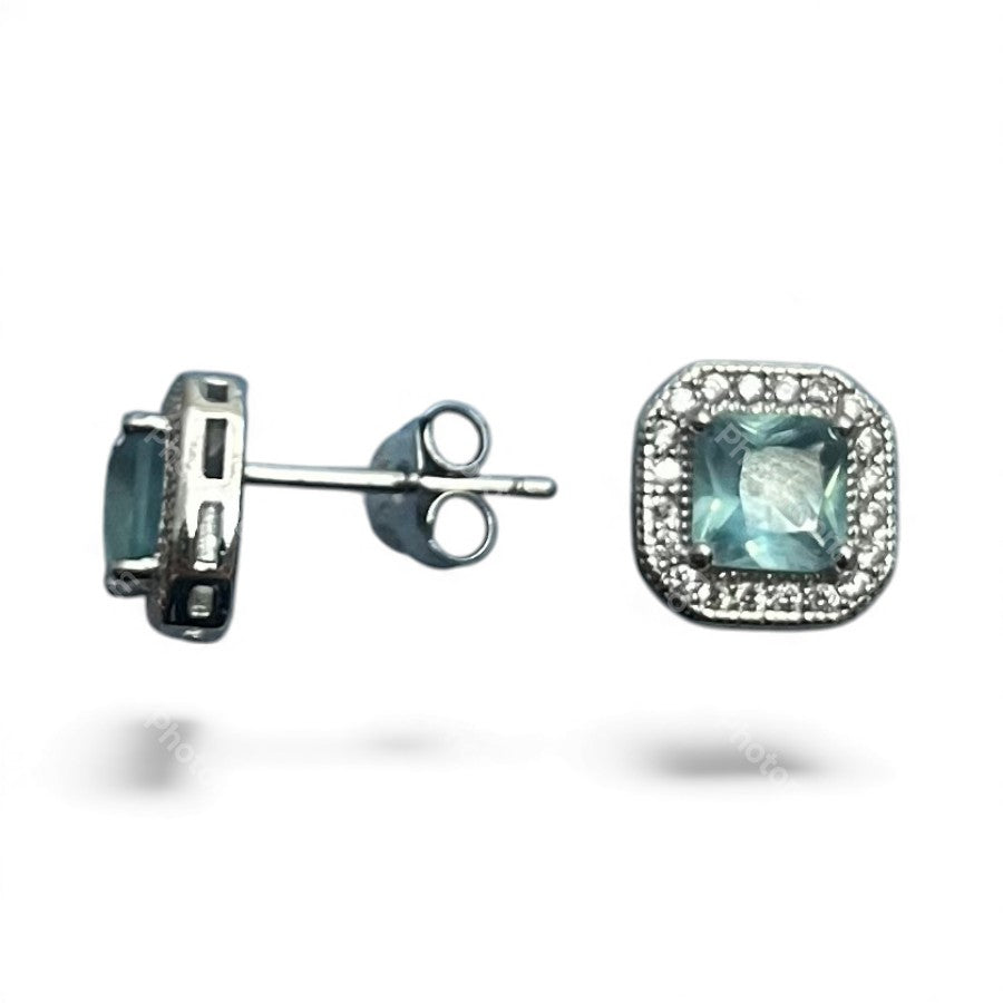 Sterling Silver Stud Earring CZ Stone ECZ365