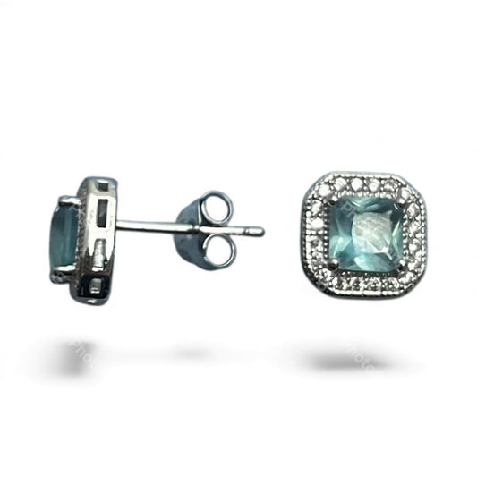 Sterling Silver Stud Earring CZ Stone ECZ365