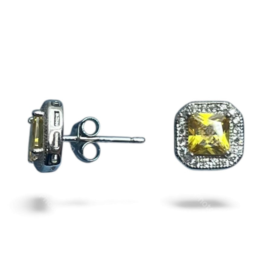 Sterling Silver Stud Earring CZ Stone ECZ365