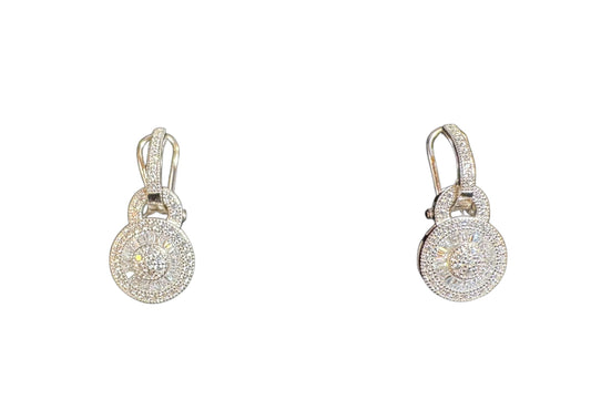 Sterling Silver Drop Earring CZ Stone ECZ442