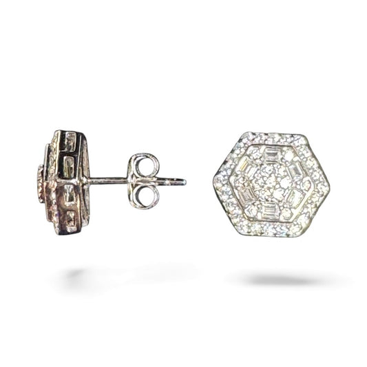 Sterling Silver Stud Earring CZ Stone ECZ4508
