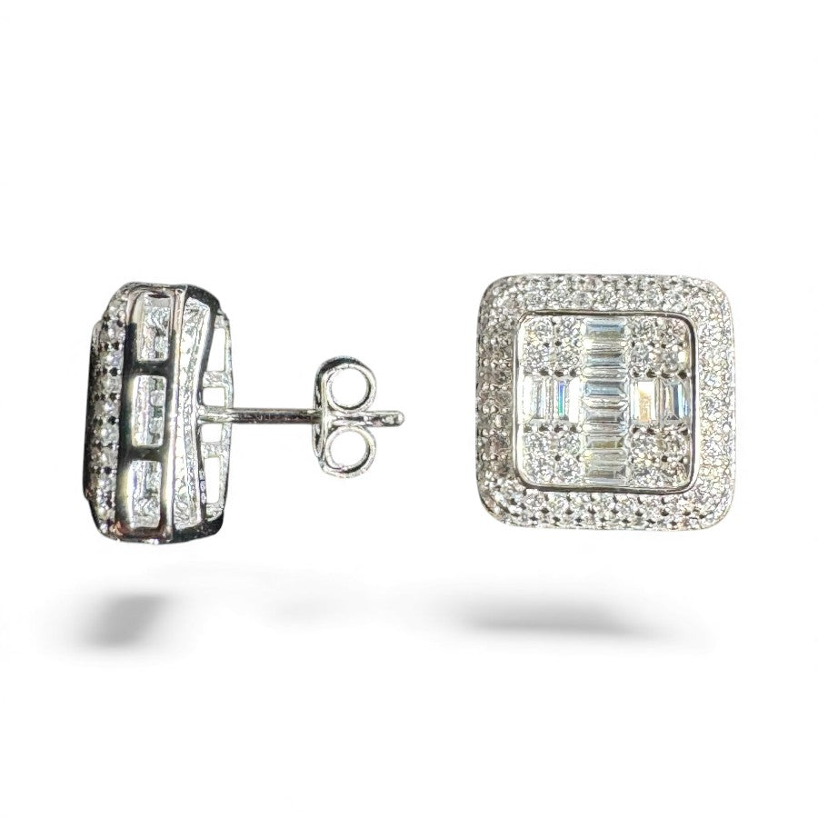 Sterling Silver Stud Earring CZ Stone ECZ4548