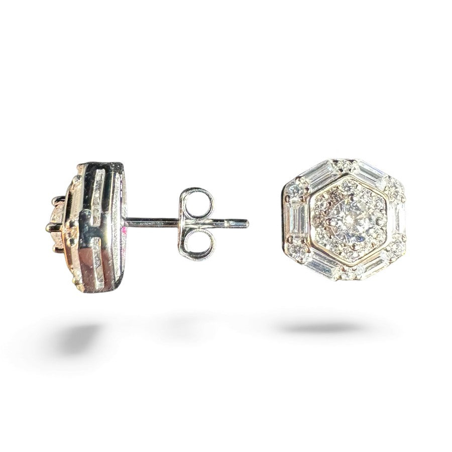 Sterling Silver Stud Earring CZ Stone ECZ4549