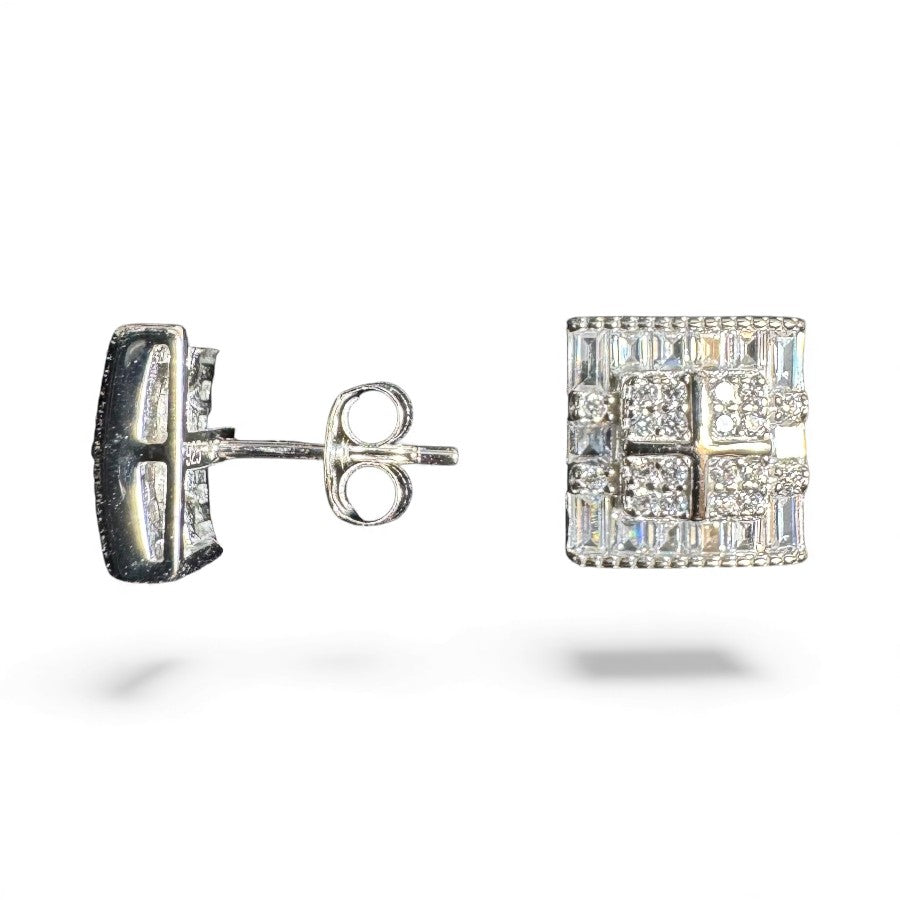 Sterling Silver Stud Earring CZ Stone ECZ4551