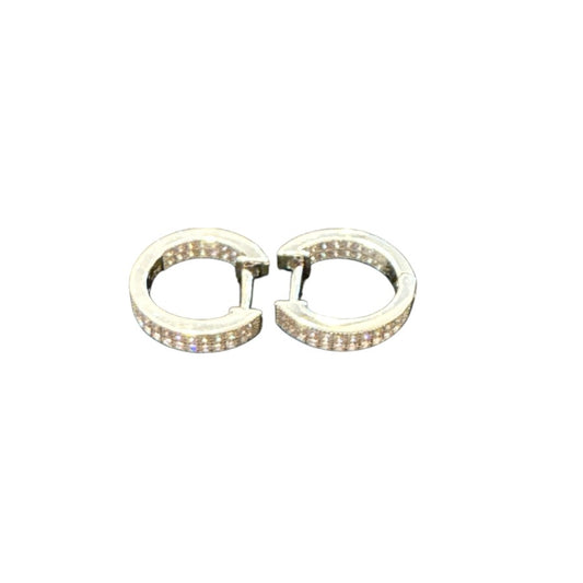 Sterling Silver Round Earring CZ Stone ECZ512