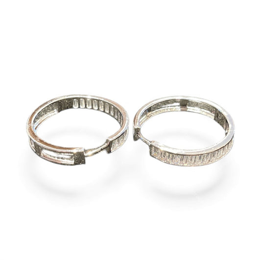 Sterling Silver Round Earring CZ Stone ECZ550