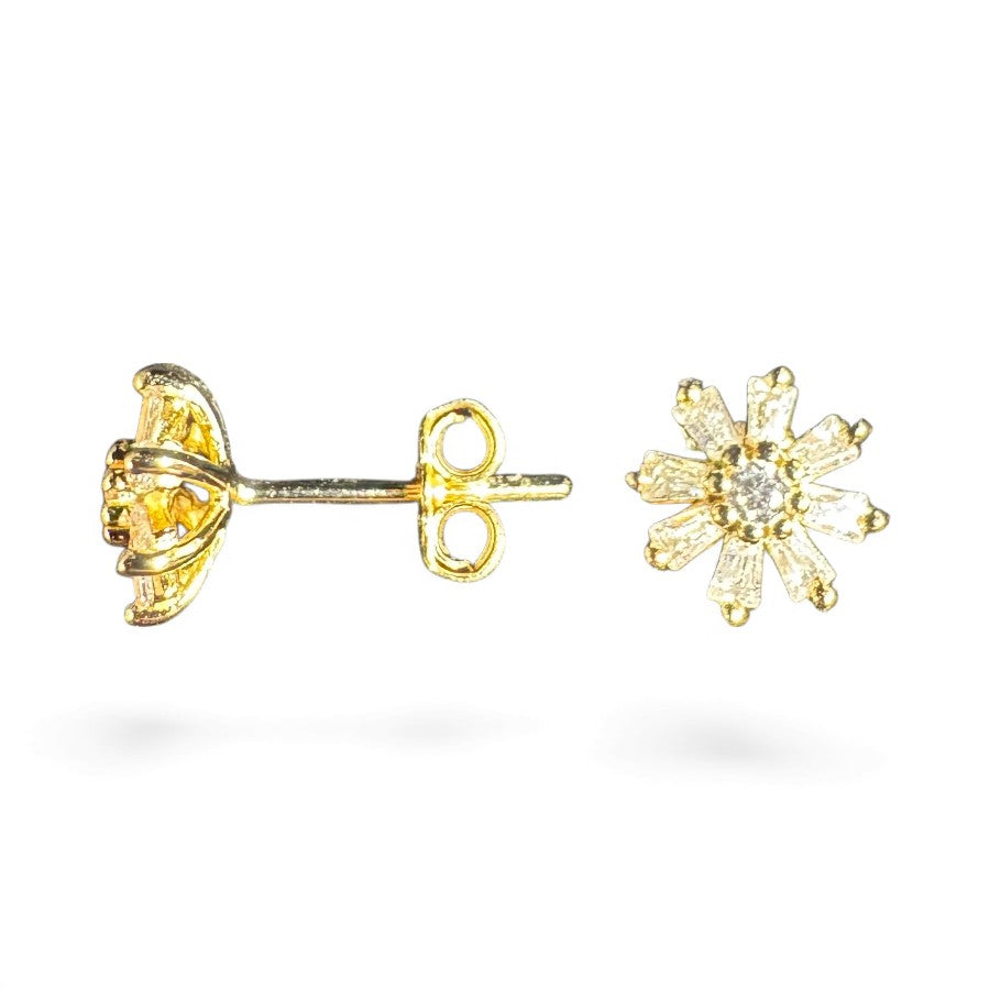 Sterling Silver Stud Flower Earring ECZ6101