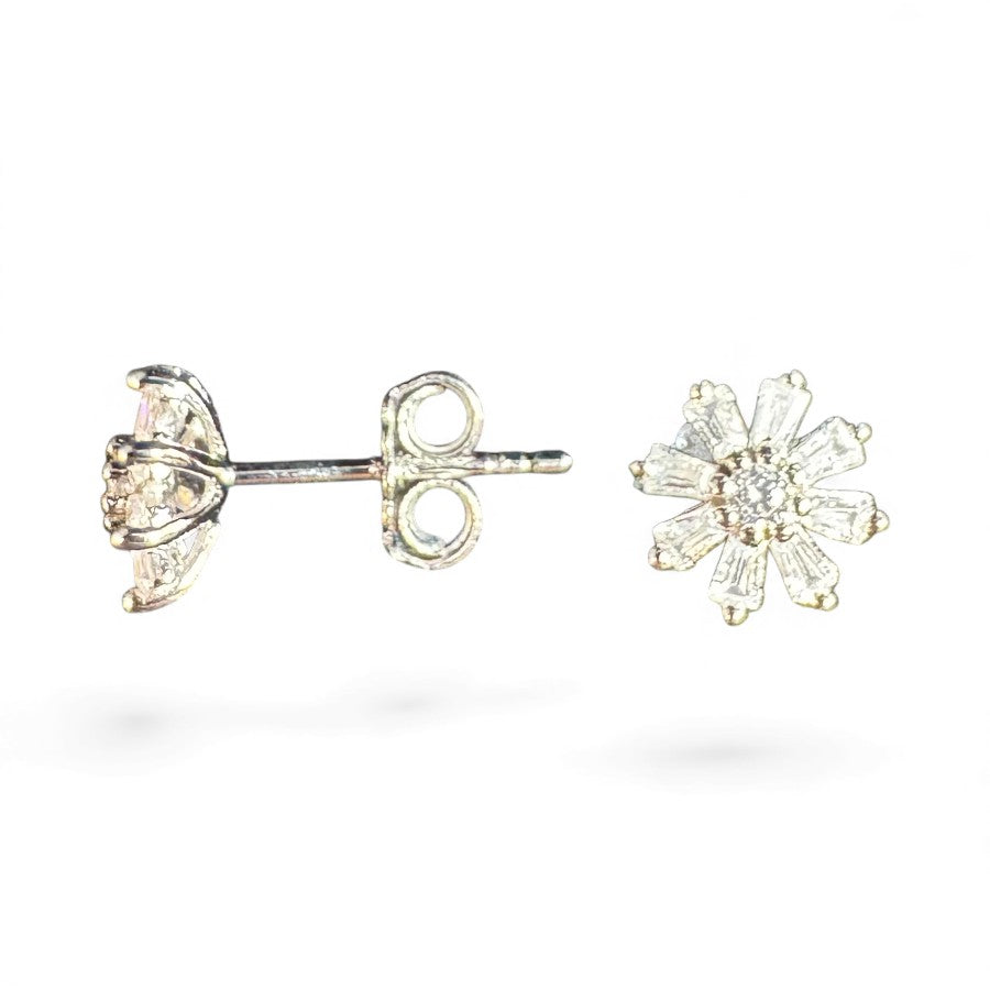 Sterling Silver Stud Flower Earring ECZ6101