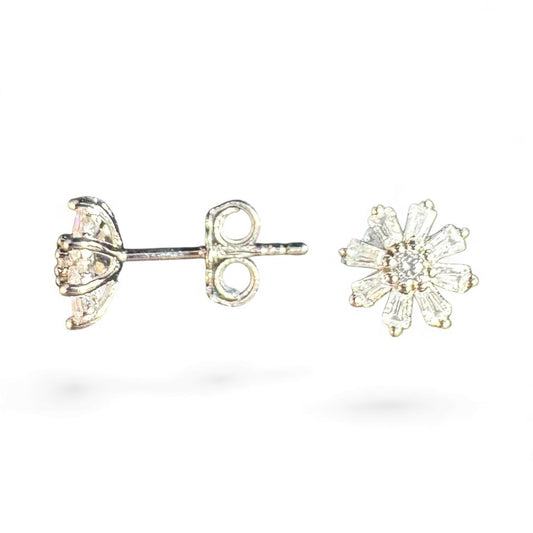 Sterling Silver Stud Flower Earring ECZ6101