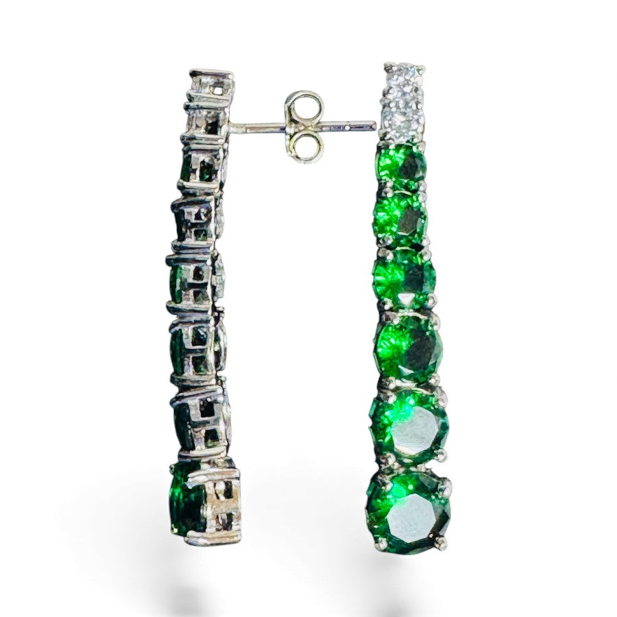 Sterling Silver Drop Earring CZ Stone ECZ652