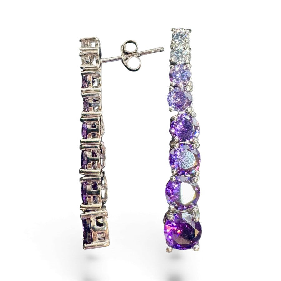 Sterling Silver Drop Earring CZ Stone ECZ652