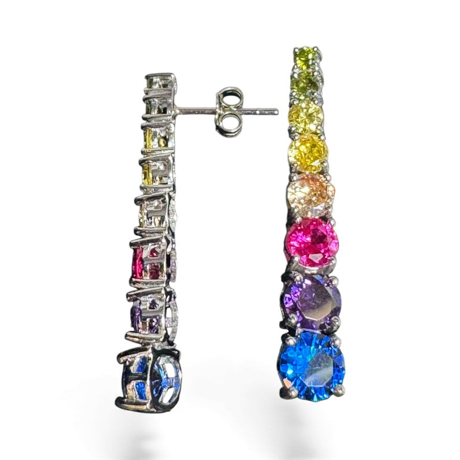 Sterling Silver Drop Earring CZ Stone ECZ652