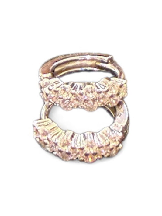 Sterling Silver Earring Gold Plated CZ Stone ECZ7001