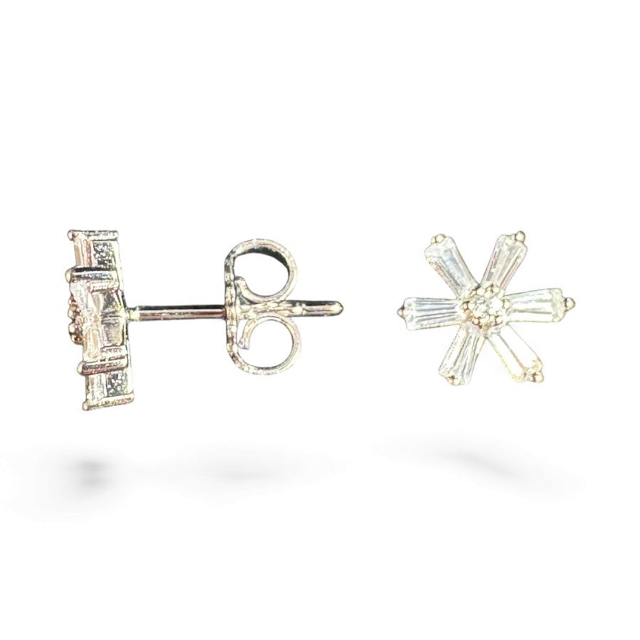 Sterling Silver Stud Earring CZ Stone ECZ738
