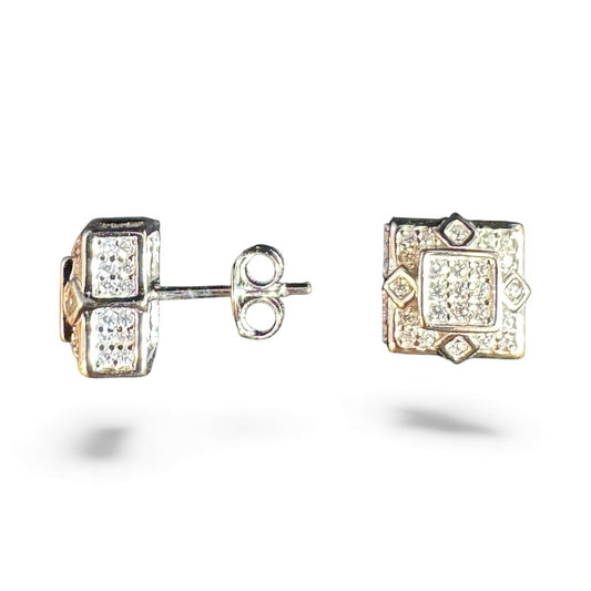 Sterling Silver Stud Earring CZ Stone ECZ9003