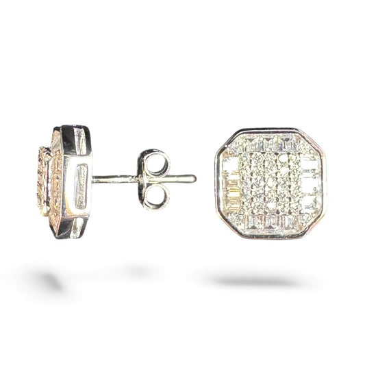 Sterling Silver Stud Earring CZ Stone ECZ9005
