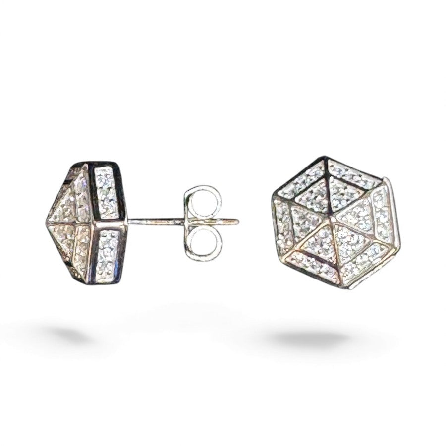Sterling Silver Stud Earring CZ Stone ECZ9013