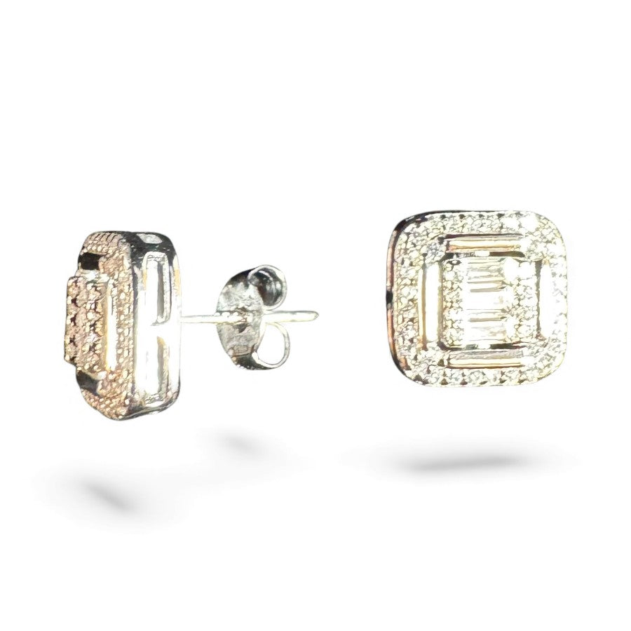 Sterling Silver Stud Earring CZ Stone ECZ9016