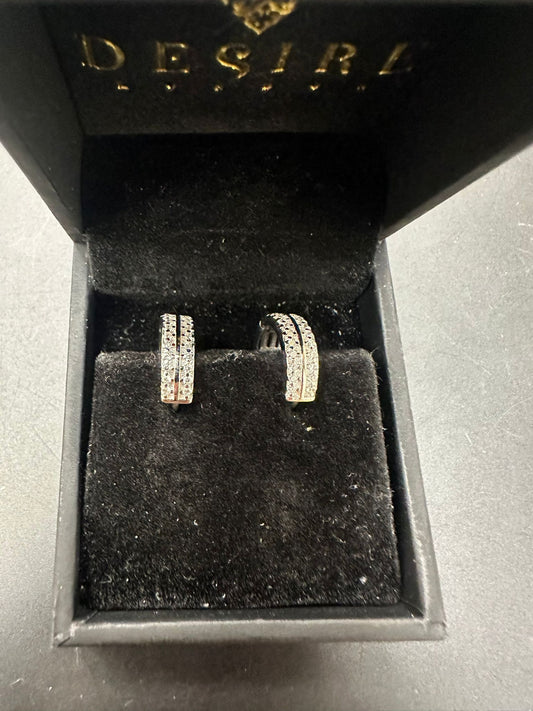 Sterling Silver Round Earring CZ Stone ECZ9100Y