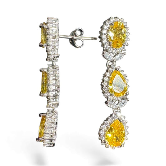 Sterling Silver Drop Earring CZ Stone ECZ9103