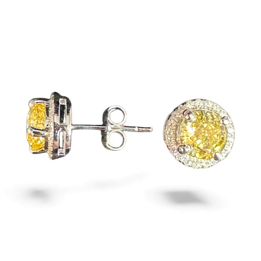 Sterling Silver Stud Earring CZ Stone ECZ9500