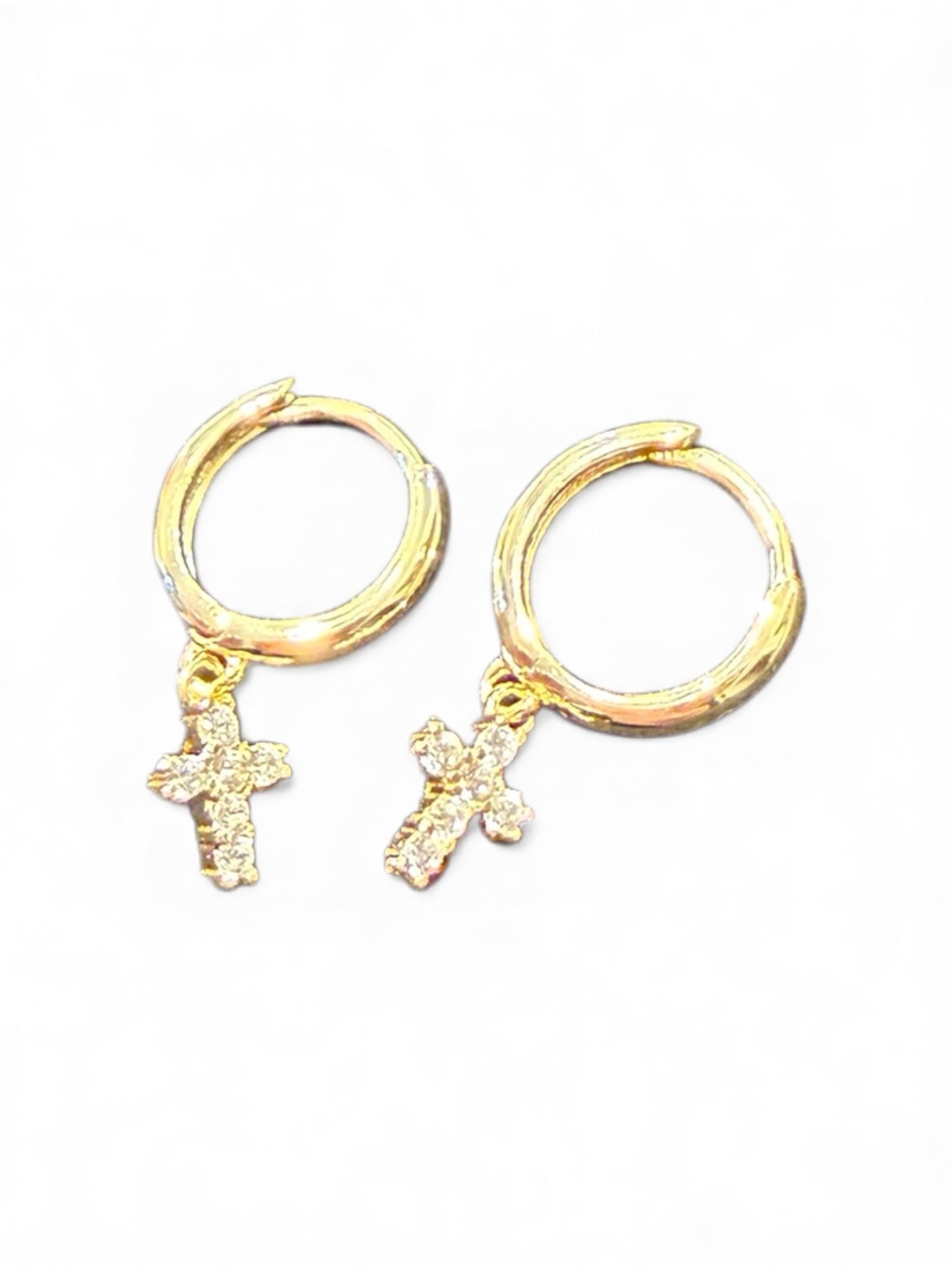 Sterling Silver Cross Earring CZ Stone ECZ9832