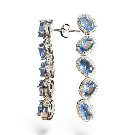 Sterling Silver Drop Earring CZ Stone ECZ9951