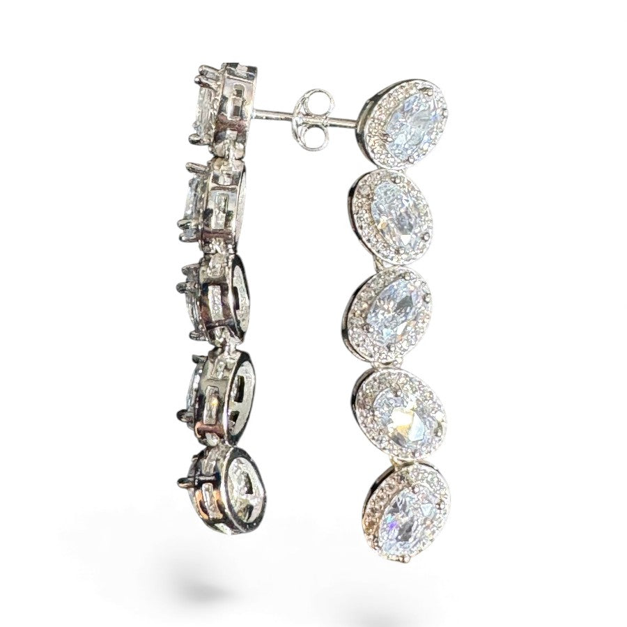 Sterling Silver Drop Earring CZ Stone ECZ9951