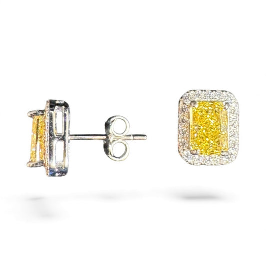 Sterling Silver Stud Earring CZ Stone ECZA802