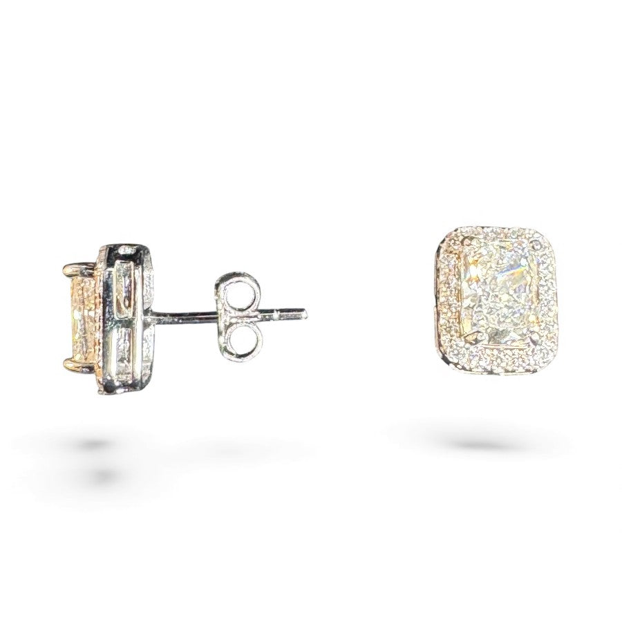 Sterling Silver Stud Earring CZ Stone ECZA802