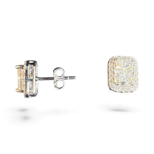 Sterling Silver Stud Earring CZ Stone ECZA802
