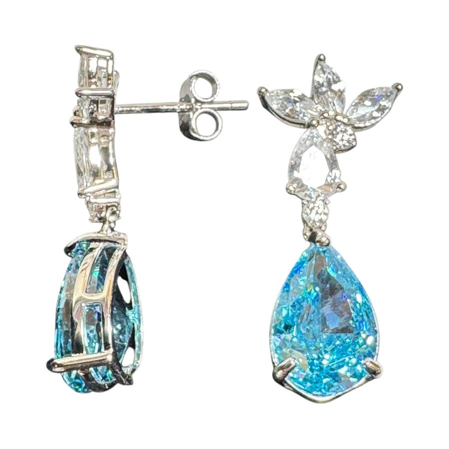 Sterling Silver Drop Earring CZ Stone ECZA803