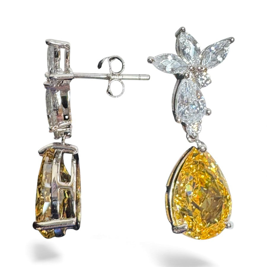 Sterling Silver Drop Earring CZ Stone ECZA803