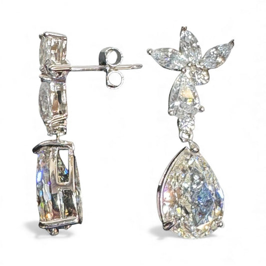 Sterling Silver Drop Earring CZ Stone ECZA803