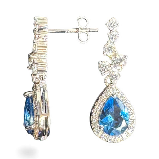 Sterling Silver Stud Earring CZ Stone ECZA805