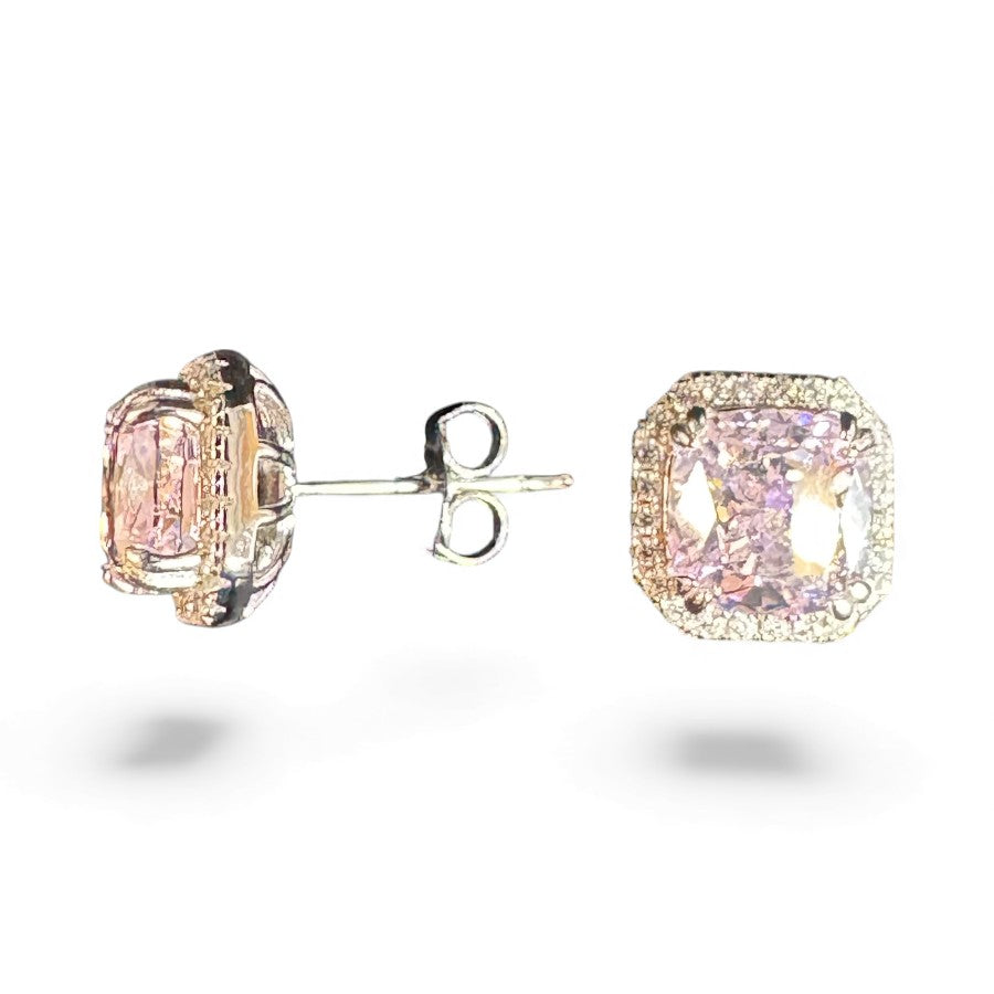 Sterling Silver Stud Earring CZ Stone ECZA808