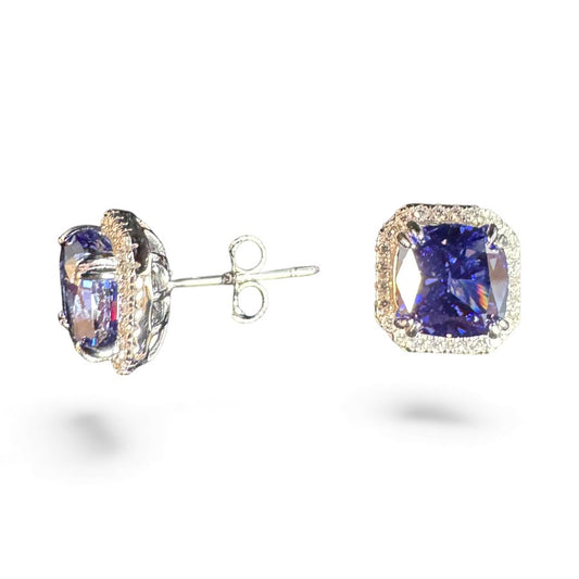 Sterling Silver Stud Earring CZ Stone ECZA808