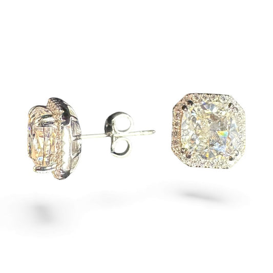 Sterling Silver Stud Earring CZ Stone ECZA808