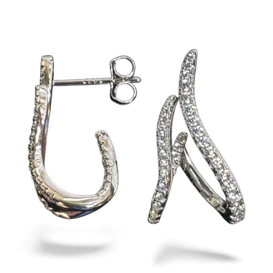 Sterling Silver Earring CZ Stud ECZA813