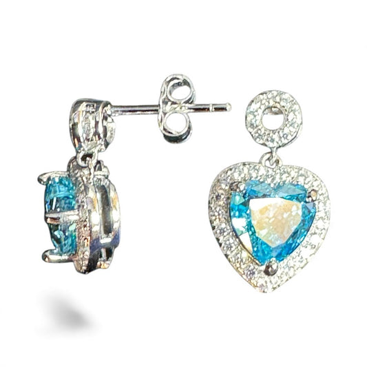 Sterling Silver Earring Heart Shape ECZA814