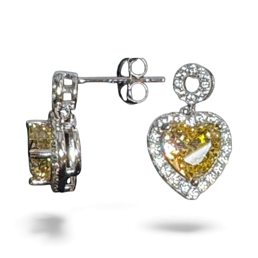 Sterling Silver Earring Heart Shape ECZA814