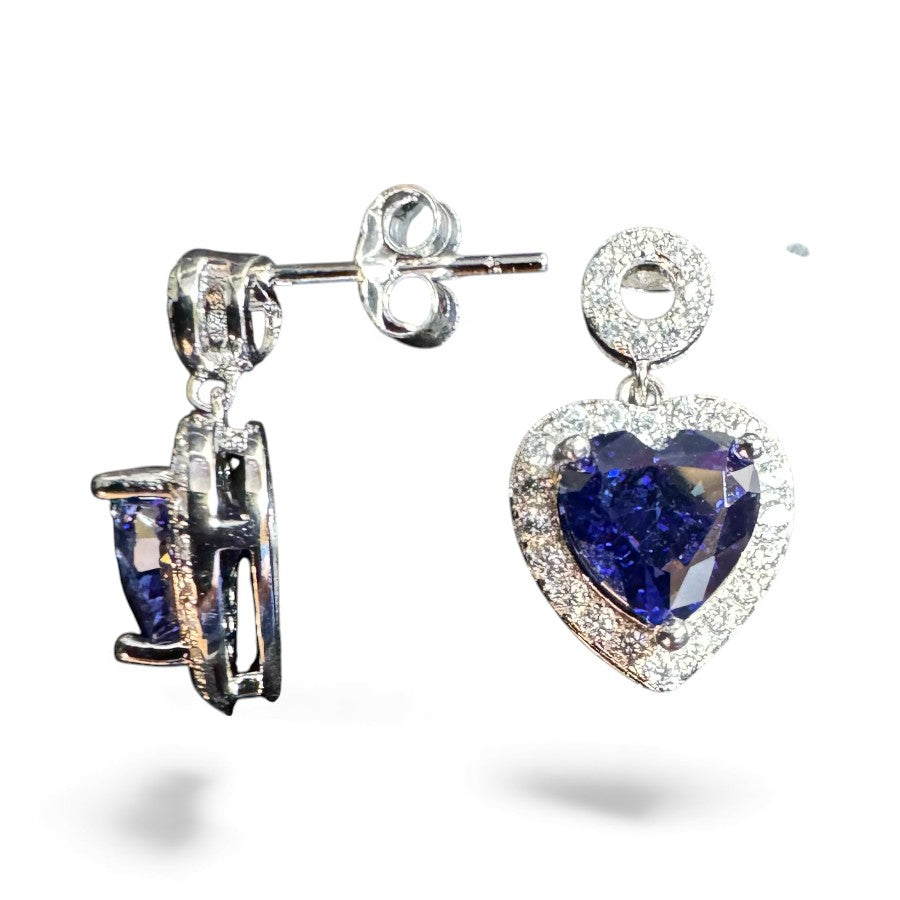 Sterling Silver Earring Heart Shape ECZA814