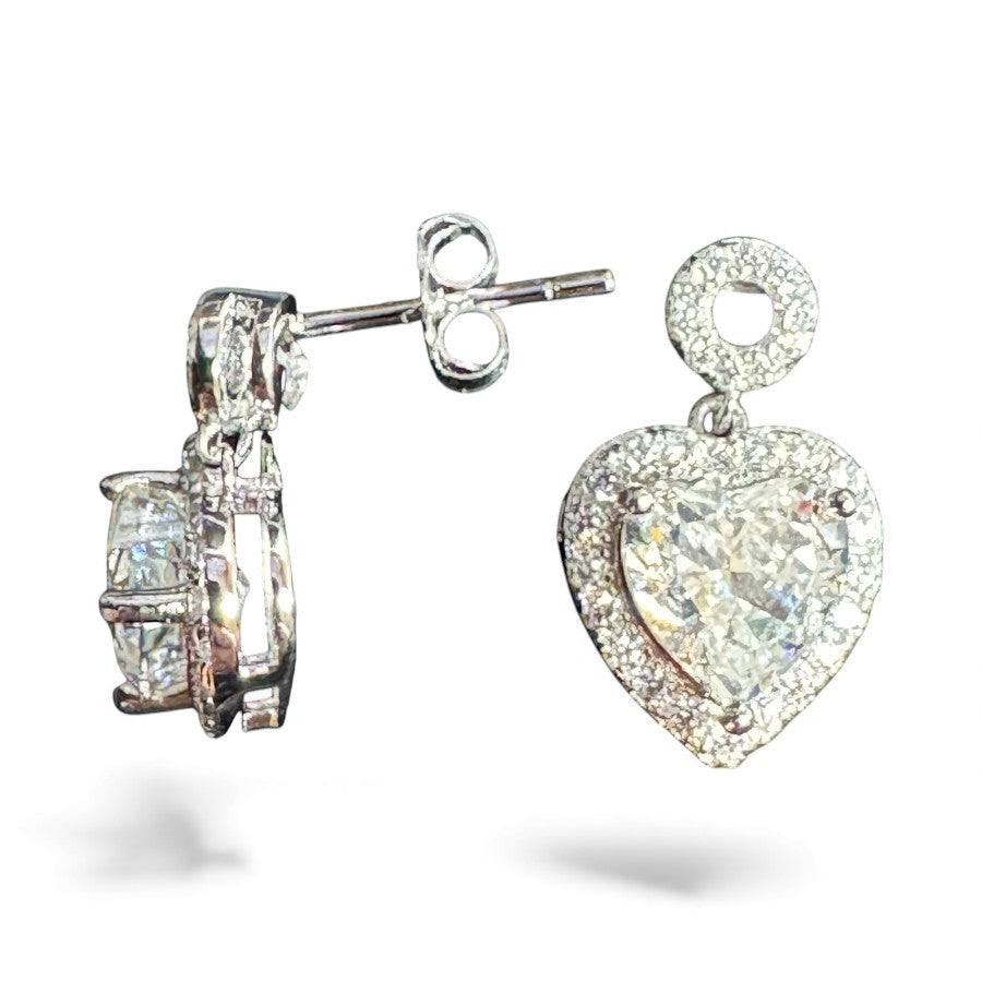 Sterling Silver Earring Heart Shape ECZA814