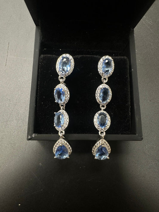 Sterling Silver Drop Earring CZ Stone ECZCL506