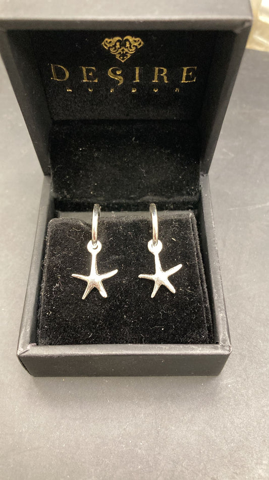 Sterling Silver Plain Starfis Drop Earrings EP0003