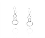 Sterling Silver Plain Drop Earrings EP010010397 featuring stylish rings in a modern design. Perfect sterling silver drop earrings.