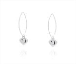 heart shape sterling silver drop earrings with a sleek design, perfect for any occasion.