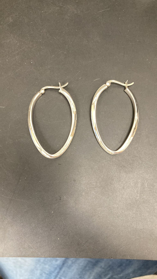 Sterling Silver Twisted Hoop Earrings, featuring a sleek and stylish design of twisted hoop earrings.